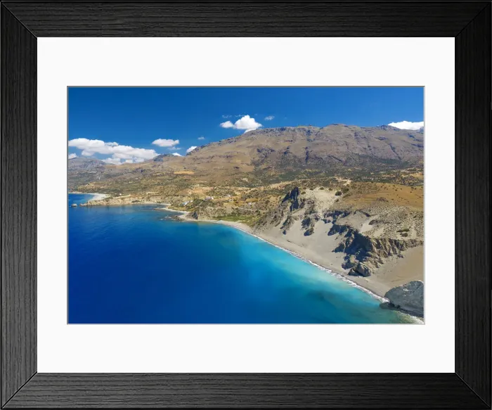 Framed Print : Aerial view of Agios Pavlos Beach on the island of Crete, Greek Islands, Greece, Europe Framed Print : Aerial view of Agios Pavlos Beach on the island of Crete, Greek Islands, Greece, Europe