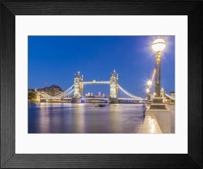 Framed Print : Tower Bridge and River Thames at night, London, England, United Kingdom, Europe