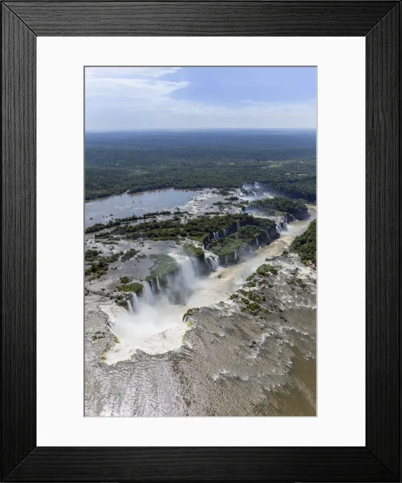 Framed Print : Aerial view of the Devils Throat and the Iguassu River, Iguazu Falls Framed Print : Aerial view of the Devils Throat and the Iguassu River, Iguazu Falls