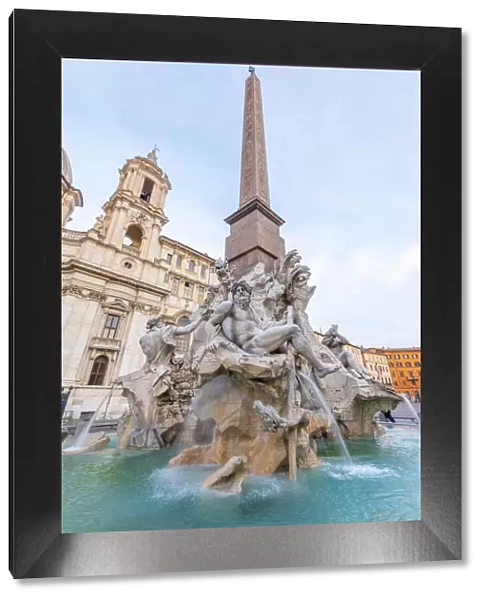 Fontana dei Quattro Fiumi (Fountain of the Four Rivers), River God Ganges, Piazza Navona