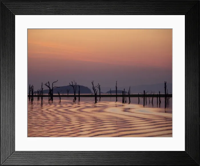 Framed Print : Sunset over Lake Kariba, the worlds largest man-made lake and reservoir by volume Framed Print : Sunset over Lake Kariba, the worlds largest man-made lake and reservoir by volume