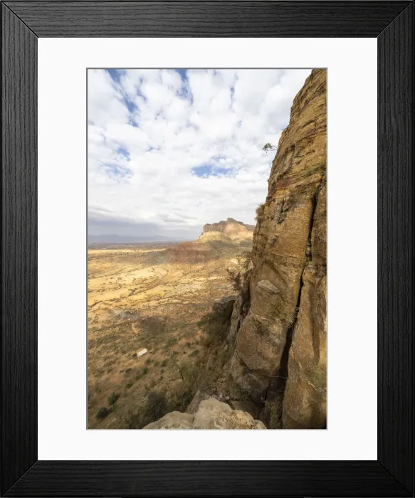 Framed Print : Access trail to Abuna Yemata Guh church through tall rocks of Gheralta Mountains Framed Print : Access trail to Abuna Yemata Guh church through tall rocks of Gheralta Mountains