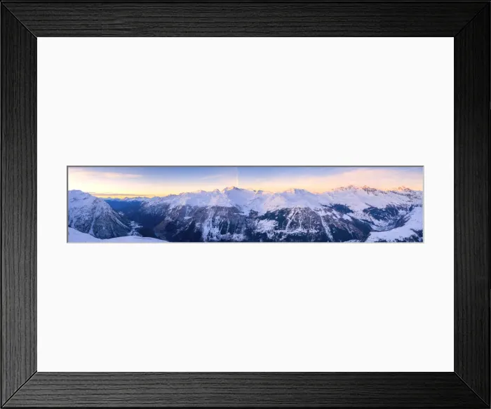 Framed Print : Snowy peaks of Valle Spluga at sunset, aerial view, Valchiavenna, Valtellina, Lombardy Framed Print : Snowy peaks of Valle Spluga at sunset, aerial view, Valchiavenna, Valtellina, Lombardy