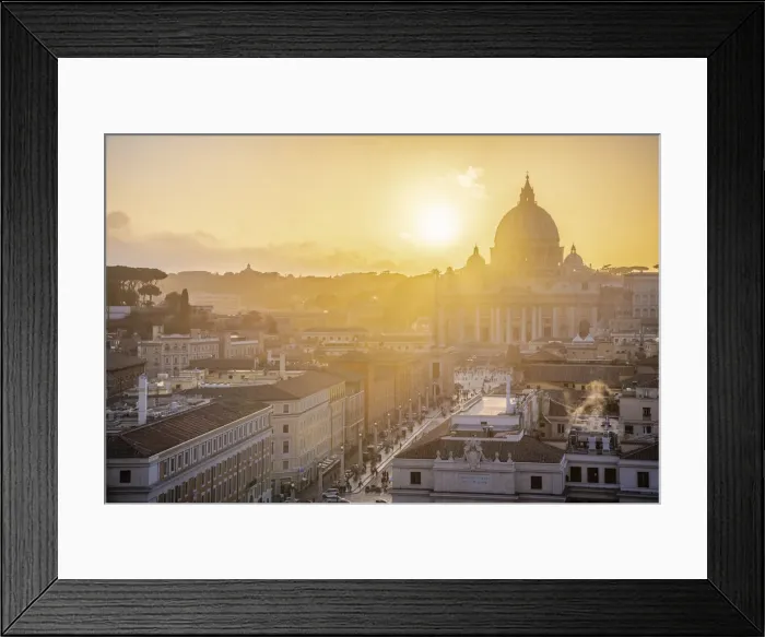 Framed Print : St. Peters Basilica, UNESCO World Heritage Site, The Vatican, Rome, Lazio, Italy