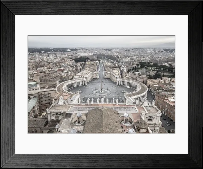 Framed Print : St. Peters Square from St. Peters Basilica, UNESCO World Heritage Site Framed Print : St. Peters Square from St. Peters Basilica, UNESCO World Heritage Site