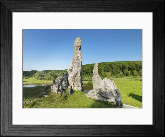 Framed Print : Steinerne Jungfrauen rock formation, Eselsburger Tal Valley, Herbrechtingen, Swabian Jura Framed Print : Steinerne Jungfrauen rock formation, Eselsburger Tal Valley, Herbrechtingen, Swabian Jura