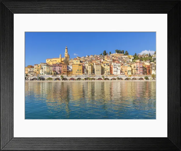 Framed Print : The old town with the Saint-Michel-Archange Basilica, Menton, Alpes Maritimes Framed Print : The old town with the Saint-Michel-Archange Basilica, Menton, Alpes Maritimes