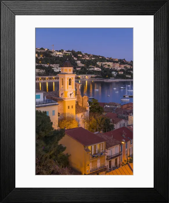 Framed Print : Illuminated Saint-Michel Church at dusk, Villefranche sur Mer, Alpes Maritimes Framed Print : Illuminated Saint-Michel Church at dusk, Villefranche sur Mer, Alpes Maritimes