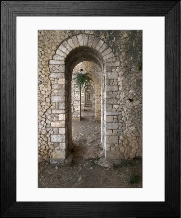 Framed Print : Basement arcades of the Temple of Anxur dedicated to the god Jupiter, 1st century AD