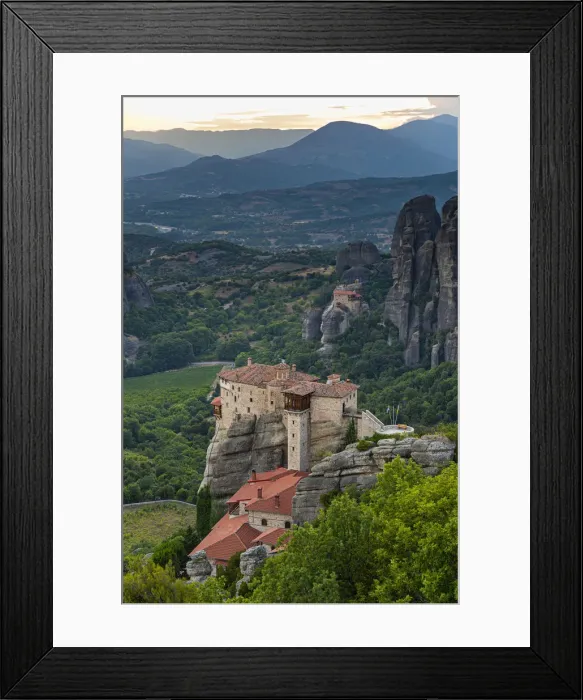 Framed Print : Holy Monastery of St. Nicholas Anapafsas at sunset, UNESCO World Heritage Site Framed Print : Holy Monastery of St. Nicholas Anapafsas at sunset, UNESCO World Heritage Site