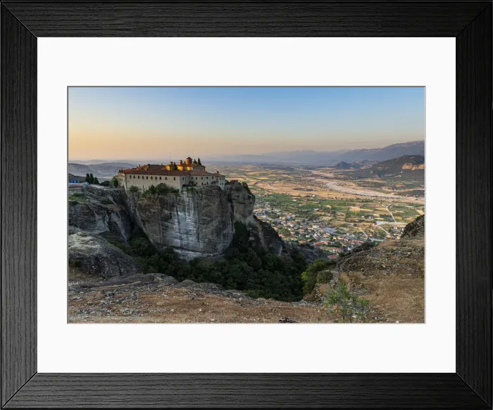 Framed Print : Holy Monastery of St. Stephen at sunset, UNESCO World Heritage Site, Meteora Monasteries Framed Print : Holy Monastery of St. Stephen at sunset, UNESCO World Heritage Site, Meteora Monasteries