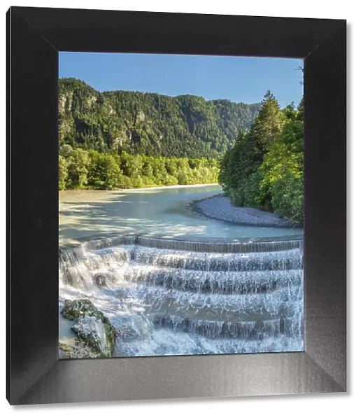 Lech River Waterfall, Fussen, Allgau, Schwaben, Bavaria, Germany, Europe