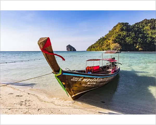 Longtail boats on Tup Island, Krabi Province, Thailand, Southeast Asia, Asia