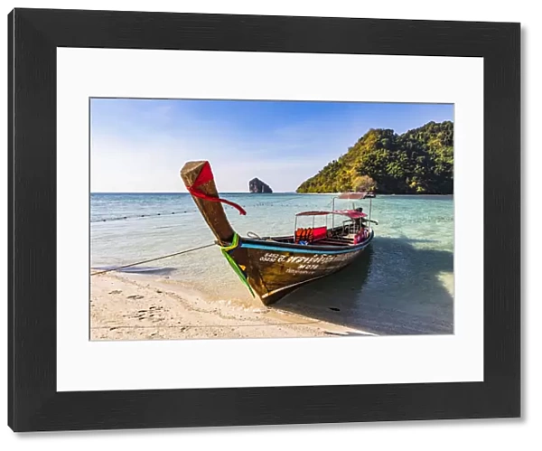 Longtail boats on Tup Island, Krabi Province, Thailand, Southeast Asia, Asia