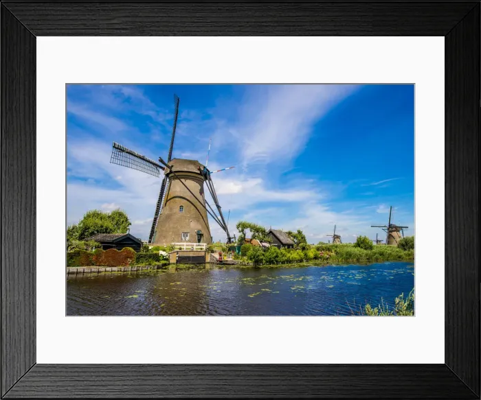 Framed Print : Windmill, Kinderdijk, UNESCO World Heritage Site, South Holland, Netherlands, Europe
