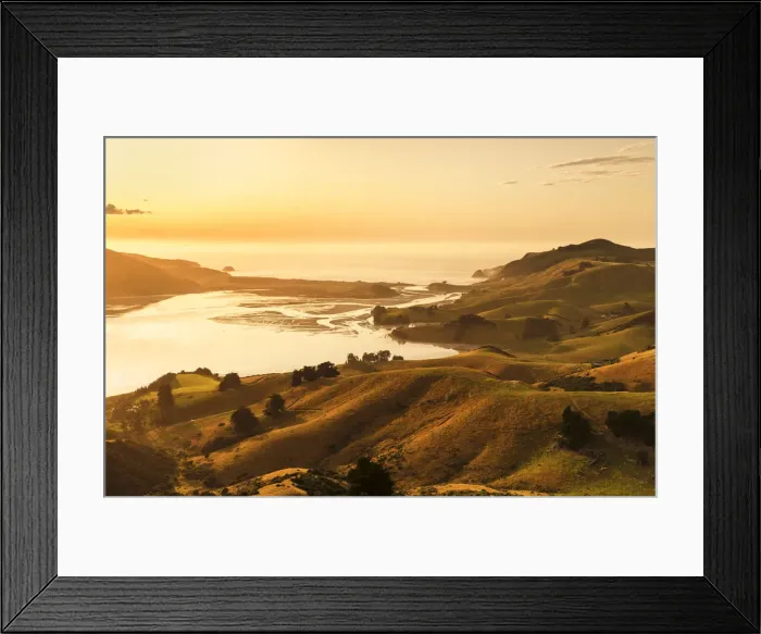 Framed Print : Hoopers Inlet at sunrise, Otago Peninsula, Dunedin, Otago, South Island, New Zealand Framed Print : Hoopers Inlet at sunrise, Otago Peninsula, Dunedin, Otago, South Island, New Zealand