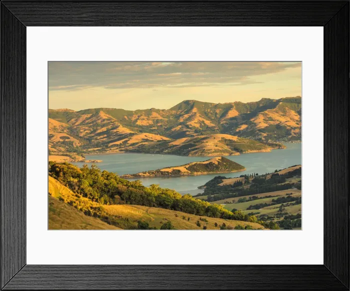 Framed Print : Banks Peninsula at sunset, Canterbury, South Island, New Zealand, Pacific Framed Print : Banks Peninsula at sunset, Canterbury, South Island, New Zealand, Pacific