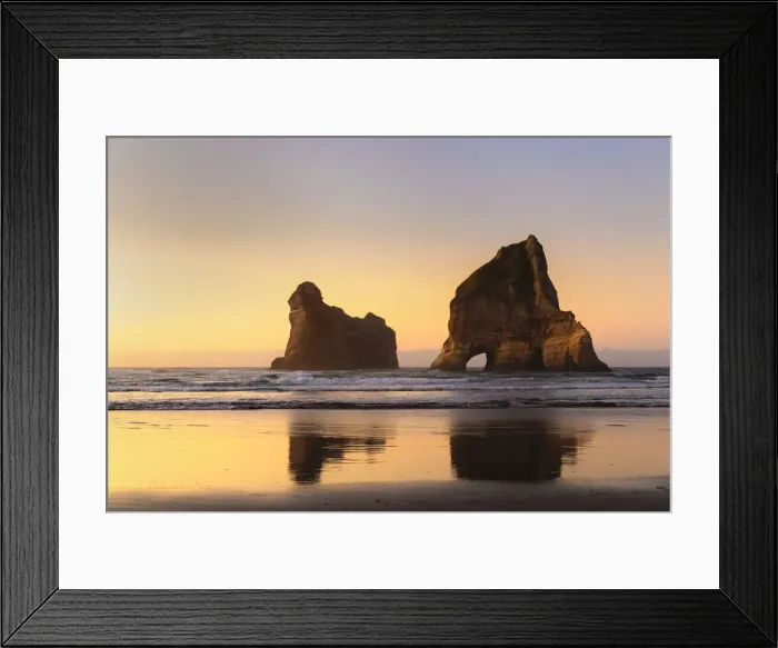 Framed Print : Wharariki Beach at sunset, Golden Bay, Tasman, South Island, New Zealand, Pacific Framed Print : Wharariki Beach at sunset, Golden Bay, Tasman, South Island, New Zealand, Pacific