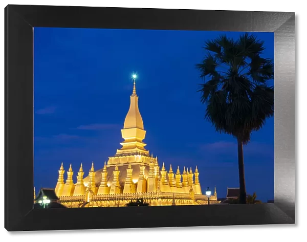 The Golden Temple at night, Vientiane, Laos, Indochina, Southeast Asia, Asia