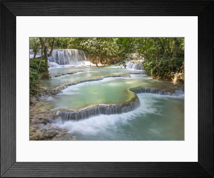 Framed Print : Kuang Si falls near Luang Prabang, Laos, Indochina, Southeast Asia, Asia Framed Print : Kuang Si falls near Luang Prabang, Laos, Indochina, Southeast Asia, Asia