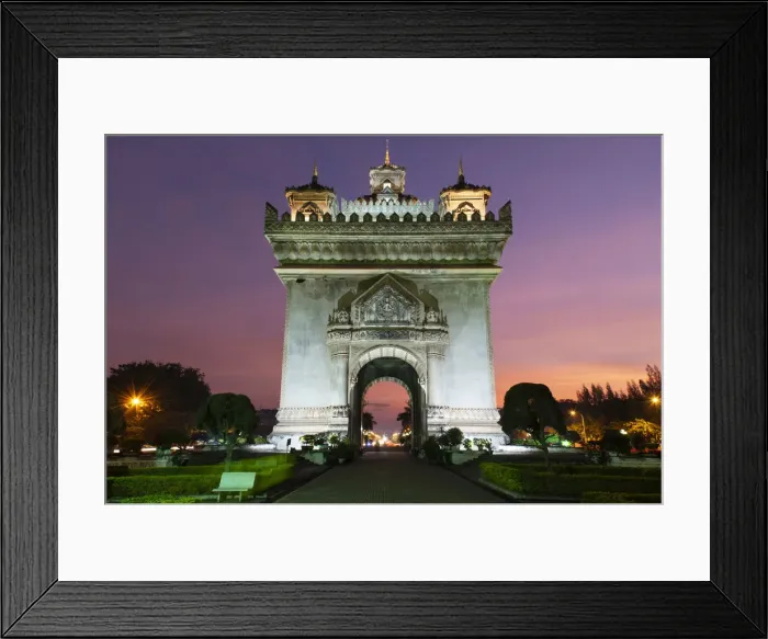 Framed Print : Patuxai (Victory Gate), a war monument, at sunset, Vientiane, Laos, Indochina Framed Print : Patuxai (Victory Gate), a war monument, at sunset, Vientiane, Laos, Indochina