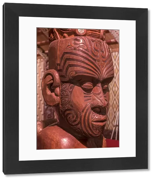 Carving in Maori Meeting House, Waitangi, Bay of Islands, North Island, New Zealand