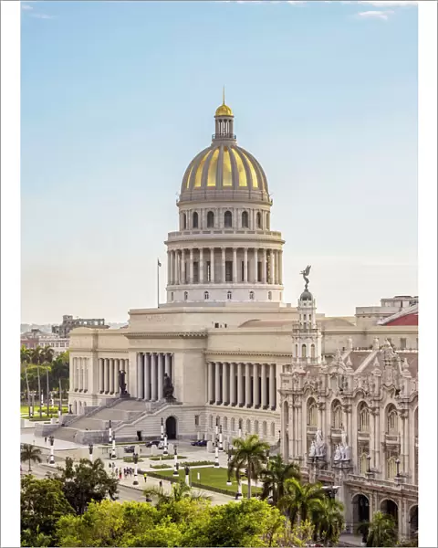 El Capitolio and Gran Teatro Alicia Alonso, elevated view, Havana, La Habana Province