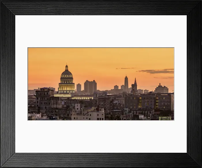 Framed Print : View over Habana Vieja towards El Capitolio at sunset, Havana, La Habana Province, Cuba Framed Print : View over Habana Vieja towards El Capitolio at sunset, Havana, La Habana Province, Cuba