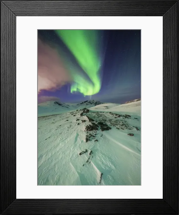 Framed Print : Surreal shapes of the Northern Lights (Aurora Borealis) in the Arctic night, Skarsvag Framed Print : Surreal shapes of the Northern Lights (Aurora Borealis) in the Arctic night, Skarsvag