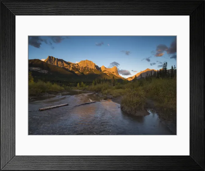 Framed Print : Sunrise and Alpenglow on Mount Lawrence Grassi and Ha Ling Peak in autumn, Canmore Framed Print : Sunrise and Alpenglow on Mount Lawrence Grassi and Ha Ling Peak in autumn, Canmore