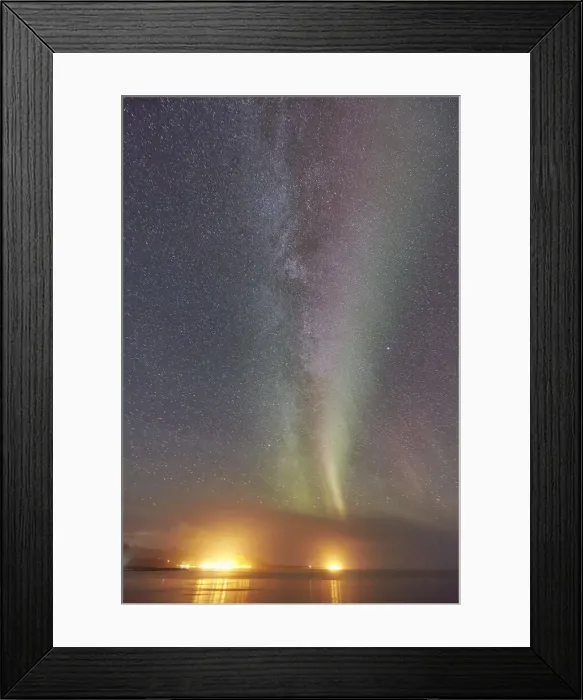Framed Print : The Aurora Borealis (Northern Lights) seen over Olafsvik and Rif, on the right Framed Print : The Aurora Borealis (Northern Lights) seen over Olafsvik and Rif, on the right