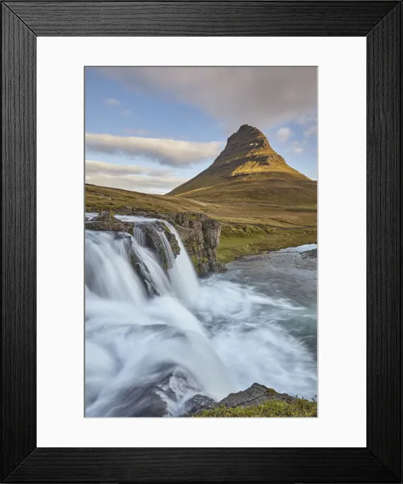 Framed Print : One of Icelands iconic landscapes, Mount Kirkjufell and Kirkjufellsfoss Falls Framed Print : One of Icelands iconic landscapes, Mount Kirkjufell and Kirkjufellsfoss Falls
