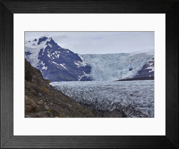 Framed Print : A retreating glacier, pouring down from the Vatnajokull icecap Framed Print : A retreating glacier, pouring down from the Vatnajokull icecap