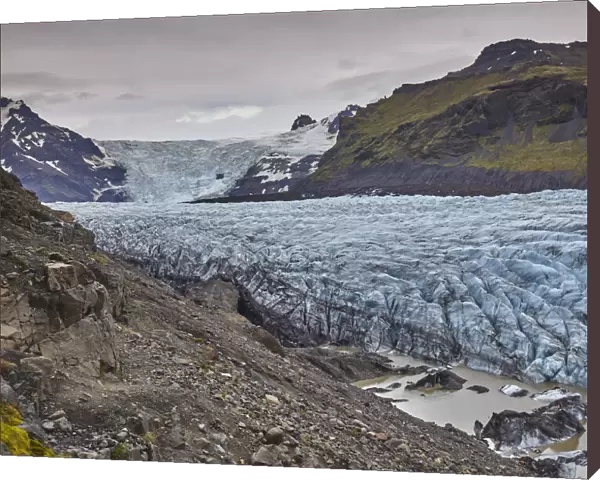 A retreating glacier, pouring down from the Vatnajokull icecap