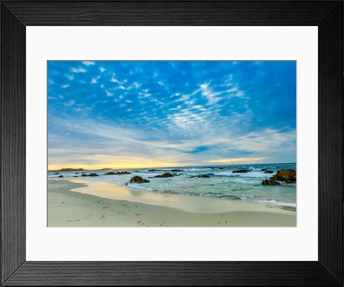 Framed Print : Sunset view of the beach overlooking the ocean, Carmel, California Framed Print : Sunset view of the beach overlooking the ocean, Carmel, California