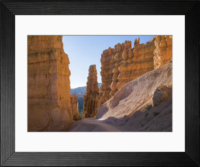 Framed Print : High cliffs towering above the Navajo Loop Trail below Sunset Point Framed Print : High cliffs towering above the Navajo Loop Trail below Sunset Point