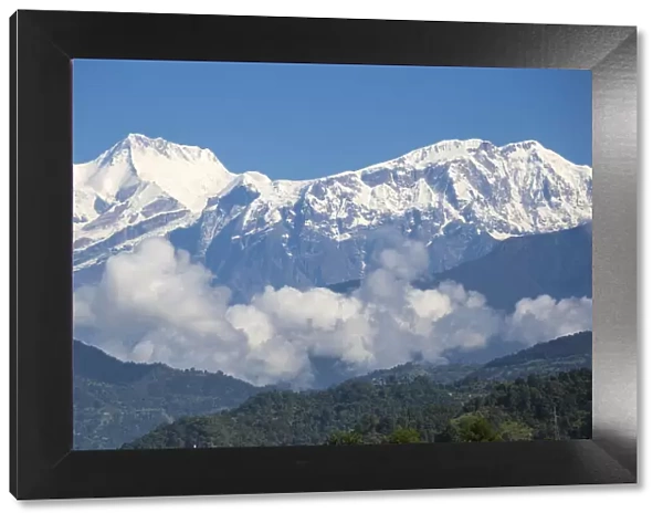 View of Himalayas, Pokara, Nepal, Asia