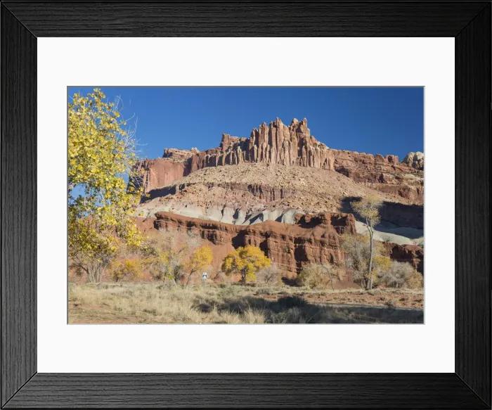 Framed Print : The Castle, an iconic sandstone peak forming part of the Waterpocket Fold, autumn, Fruita Framed Print : The Castle, an iconic sandstone peak forming part of the Waterpocket Fold, autumn, Fruita