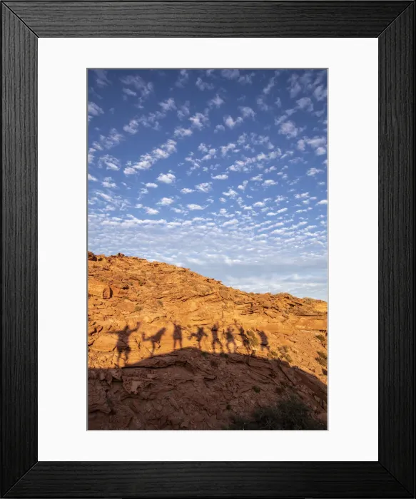 Framed Print : Peoples shadows on wind formed sandstone formations at Los Gatos, Baja California Sur Framed Print : Peoples shadows on wind formed sandstone formations at Los Gatos, Baja California Sur