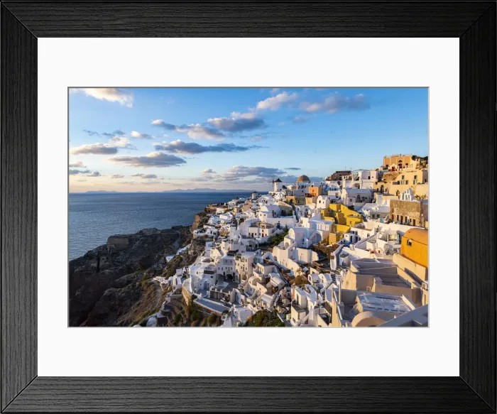 Framed Print : Whitewashed architecture at sunset, Oia, Santorini, Cyclades, Greek Islands, Greece Framed Print : Whitewashed architecture at sunset, Oia, Santorini, Cyclades, Greek Islands, Greece