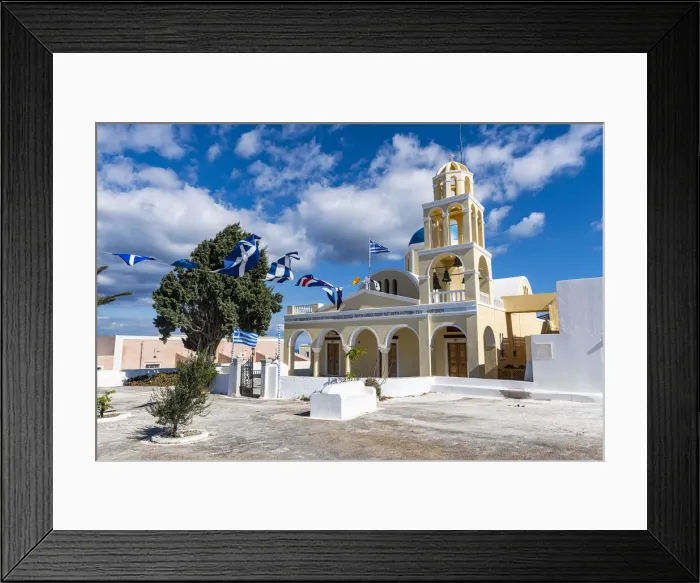 Framed Print : Saint George church, Santorini, Cyclades, Greek Islands, Greece, Europe