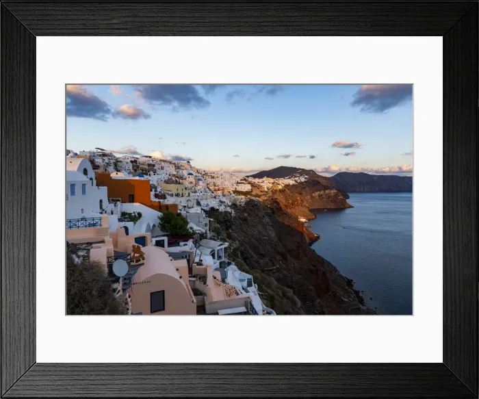 Framed Print : Whitewashed architecture at sunset, Oia, Santorini, Cyclades, Greek Islands, Greece Framed Print : Whitewashed architecture at sunset, Oia, Santorini, Cyclades, Greek Islands, Greece