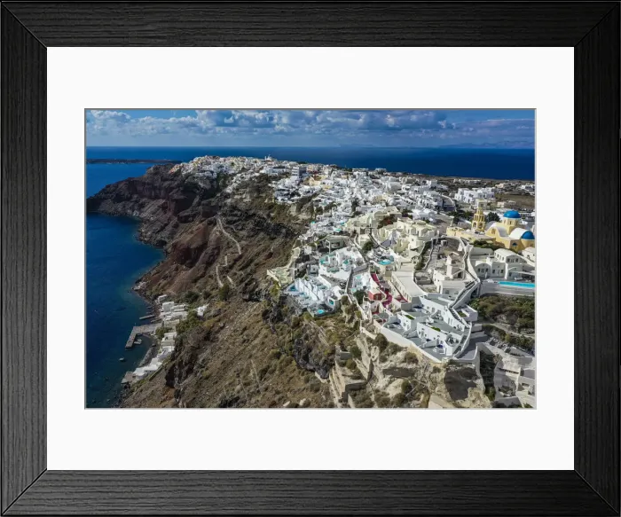 Framed Print : Aerial of Oia, Santorini, Cyclades, Greek Islands, Greece, Europe Framed Print : Aerial of Oia, Santorini, Cyclades, Greek Islands, Greece, Europe