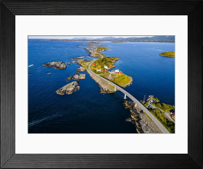 Framed Print : Aerial of the Atlantic Ocean Road, More og Romsdal county, Norway, Scandinavia, Europe Framed Print : Aerial of the Atlantic Ocean Road, More og Romsdal county, Norway, Scandinavia, Europe