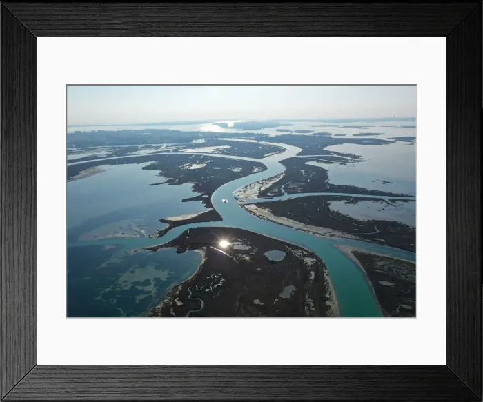 Framed Print : Aerial view of Venice Lagoon, canals and meanders, Venice, Veneto, Italy, Europe Framed Print : Aerial view of Venice Lagoon, canals and meanders, Venice, Veneto, Italy, Europe
