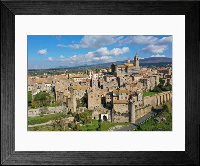 Framed Print : Aerial view by drone of Etruscan village of Vetralla, Viterbo province, Lazio, Italy Framed Print : Aerial view by drone of Etruscan village of Vetralla, Viterbo province, Lazio, Italy