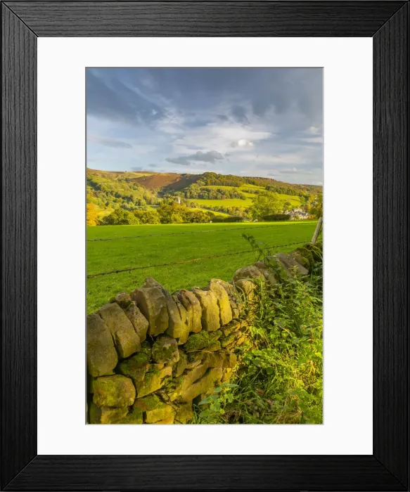 Framed Print : View of Hathersage and countryside autumnal colours, Derbyshire Peak District, Derbyshire Framed Print : View of Hathersage and countryside autumnal colours, Derbyshire Peak District, Derbyshire
