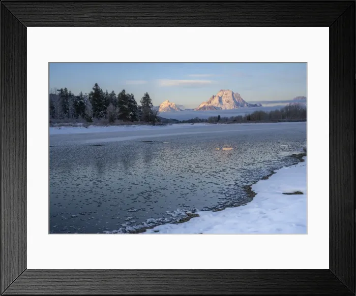 Framed Print : First light on Mount Moran at Oxbow Bend with reflection, Grand Teton National Park Framed Print : First light on Mount Moran at Oxbow Bend with reflection, Grand Teton National Park