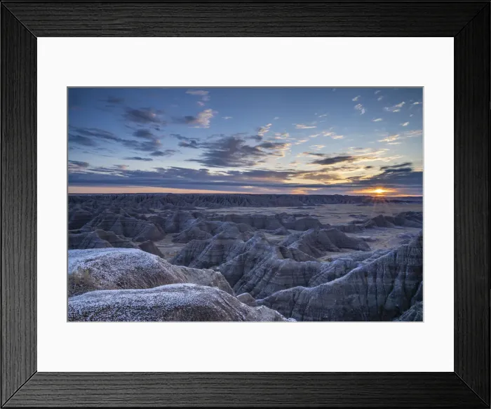 Framed Print : Sunrise over the Badlands, Badlands National Park, South Dakota, United States of America Framed Print : Sunrise over the Badlands, Badlands National Park, South Dakota, United States of America