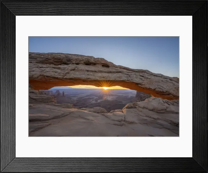 Framed Print : Sunrise at Mesa Arch with glowing arch and sunburst, Canyonlands National Park, Utah Framed Print : Sunrise at Mesa Arch with glowing arch and sunburst, Canyonlands National Park, Utah